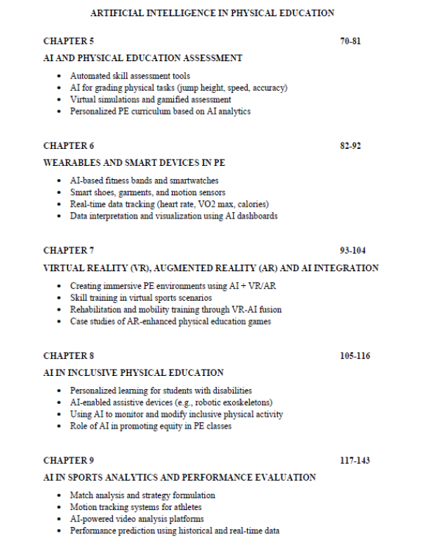Artificial Intelligence (A.I.) in Physical Education