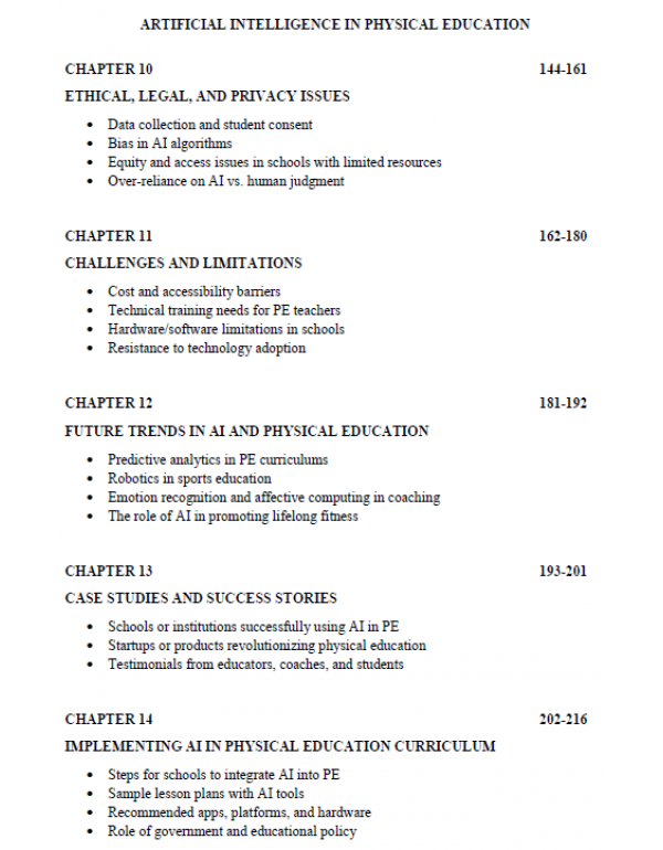 Artificial Intelligence (A.I.) in Physical Education