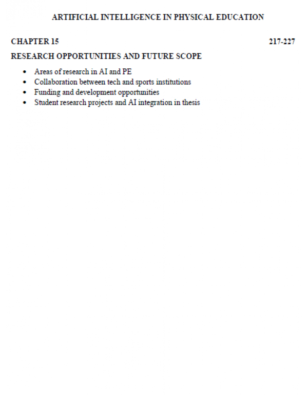 Artificial Intelligence (A.I.) in Physical Education